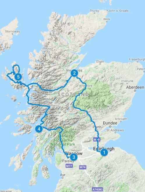 scotland tourism map